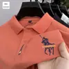 Nueva Camisa Polo de Manga Larga Camiseta para Hombre Otoño e Invierno de Mediana Edad Bordada Casual Moda Estilo Coreano Moderna Camiseta para Hombre