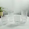 Taza de Vidrio Estampada con Flor de Begonia Vintage Apilable para Jugo, Refresco, Café, Vino y Cerveza