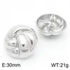 Pendientes de Acero Inoxidable 3D Medios Redondos Retorcidos de Moda Sexy para Mujer Pendiente Retro Simple Chapado en Oro de 18K