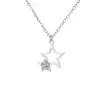 Collar Colgante Corazón Rodeado Estrella Corazón con Incrustaciones de Diamante Acero Inoxidable 304