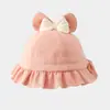 Touca de Bebê Outono e Inverno Novo Estilo Fofa Super Fofa Chapéu de Pescador para Bebê Mês de Vida Princesa Fashion Proteção Solar Chapéu de Sol Tendência