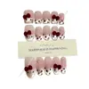 Unhas Vestíveis Artesanais Puras Daiyueda Outono Inverno Ano Novo Gatinho Pintado à Mão Estampa de Leopardo Gato Kt Olho de Gato Patch de Manicure