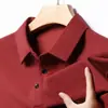 Camiseta Masculina de Manga Longa para Primavera e Outono 2026, Camisa Polo Lisa com Gola Fold-Down, Blusa Masculina, Popular no Douyin, Atacado
