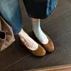 Primer Encuentro Jifa Retro Francés Remache Planos de Corte Bajo Mujer Planos Punta Redonda Sin Cordones Versátiles Cómodos Zapatos Planos de Ballet