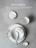 Set Creativo de Vajilla de Arcilla Estilo Japonés para Una Persona, Vajilla Doméstica, Bol de Arroz, Plato, Cuchara, Taza de Té, Set de Vajilla para Restaurante