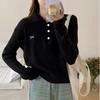 Otoño e Invierno Nuevo Suéter Tejido Holgado con Solapa Torcida Perezosa Retro para Mujer, para Viaje, Combinación Versátil, Ajustado, para Exterior, Top