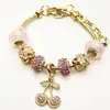 Pulsera de cuentas con diseño de chica dulce fresca, estilo amor rosa margarita, pulsera de bola de diamante hueca, nueva de primavera y verano
