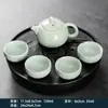 Conjunto de Chá Kung Fu com Bandeja, Conjunto Pequeno, Um Bule e Quatro Xícaras, Portátil para Casa, Dormitório, Hotel, Design Simples