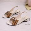 Sandalias de Diseñador Transfronterizas Tallas Grandes Patchwork Colorblock Punta Abierta Verano 2024 Nuevas de Tacón Bajo No Cansan los Pies Sandalia de Moda de Tacón Bajo