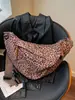 Bolso de mano estampado de leopardo, estilo bandolera para mujer, gran capacidad, casual, versátil, adecuado para ir al trabajo, con un look sofisticado, otoño/invierno, retro, bolsa de albóndiga color café