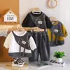 2026 Nova Roupa Infantil Conjunto de Outono para Meninos Conjunto de Duas Peças com Moletom de Manga Longa para Bebês e Crianças Roupas da Moda para Bebês Meninos