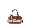 Bolsa Boston para mulheres, nova tendência de verão 2026, bolsa de ombro requintada com bolinhas para trabalho e deslocamento, bolsa transversal