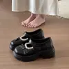 Zapatos Mary Jane de moda con ribete de encaje y suelas de plataforma para mujer, estilo retro, que aumentan la altura, de suela gruesa, con lazo y estampado de cuadros