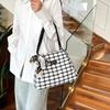 Bolsa Feminina da Moda de Grande Capacidade 2025 Nova Moda Bolsa de Tecido Xadrez Deslocamento Ombro Tote Bolsa de Mão Grande