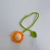 Produto Acabado Venda Quente Transfronteiriça Marcador de Página Flor de Lã Crochê Feito à Mão Novel Criativo Papelaria de Crochê Pingente Acessórios de Pingente
