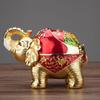 Castiçal de Metal Criativo Elefante da Sorte para Cinzeiro de Mesa Artesanato Ornamento à Prova de Vento com Tampa Cinzeiro Elefante