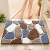Tapetes de Piso tipo Pedra Nórdica para Uso Doméstico, Tapetes de Entrada Resistentes a Manchas, Tapetes para Pés de Banheiro Absorventes de Água Antiderrapantes, Tapetes de Caxemira