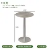 Estilo Industrial Mesa de Acero Inoxidable Mesa Redonda Pequeña Celebridad de Internet Tienda de Té con Leche Mesa y Sillas Transparentes Combinación de Conjunto Cafetería Silla Plegable