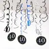 Amazon fiesta de cumpleaños 12 piezas adornos espirales de PVC 18 años 21 años 30 años 40 años decoración de cumpleaños adornos colgantes