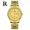 Relógios Personalizados para Pessoas de Meia-Idade e Idosos, Relógio Feminino à Prova d'Água Dourado Luminoso com Mostrador Grande para Idosos, Relógio Masculino de Quartzo