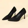 Zapatos de Tacón Alto de 9 cm para Mujer con Tacón Fino Estilo Nuevo Primavera y Otoño 2026 Zapatos de Salón de Gamuza con Punta Aguda Zapatos Profesionales de Trabajo