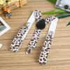 Correa elástica con estampado de leopardo exquisito, serigrafía, tres clips, correa de moda para niños, nuevo