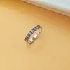 S25 Plata de Ley Joyería de Moda con Personalidad Carácter de Seis Caracteres Carácter de Verdad Anillo de Plata Tailandesa Anillo de Dedo para Hombres y Mujeres Diseño Simple Combinable con Todo