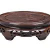 Jarrón de Madera Maciza, Soporte Redondo de Cerámica para Macetas, Adorno de Bonsái, Tetera, Tanque de Agua de Ébano Negro, Bandeja, Base para Manualidades, Soporte