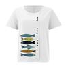 Camiseta holgada informal de algodón y lino de manga corta de verano 2025, estilo vintage, de talla grande, de algodón y lino, para mujer, talla grande, Big Fish.