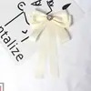 Pajarita para Mujer Lazo Grande Beige Perla Mate Estilo Pequeño Fragante Pin de Cinta Accesorios Estilo Preppy para Mujer Broche Romántico