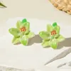 Pendientes de Margarita con Diseño Fresco y Dulce Transfronterizos Europeos y Americanos Estilo Vacaciones de Verano Pendientes de Flor de Resina