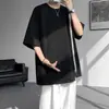 Camiseta Irregular con Cremallera de Manga Corta para Hombre Verano Moderna Americana de Media Manga Ropa Holgada Trendy Versátil Camiseta Resistente