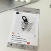 Llavero de Mariposa Kt Negro y Blanco Brillante Dulce Fresco Colgante de Mochila Simple de Corazón Femenino Accesorios de Regalo para Pareja Mejor Amiga
