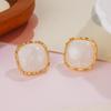 Aretes sencillos color jalea de principios de primavera nueva aguja de plata moda ejecutiva temperamento aretes nicho de lujo ligero aretes de alta gama