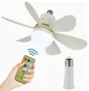 Luminária Ventilador de Seis Pás com Bocal E27 para Quarto e Sala de Estar, Luz de Projeção Céu Estrelado Dimmable com Três Cores