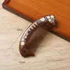 Peine de Sándalo Negro Dorado Pintado Arte de Laca Hecho a Mano Peine de Madera Cabello Suave Peine de Madera Especial para Mujeres con Logo Grabado Regalo