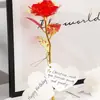 Caja de regalo con ventana para el Día de San Valentín, caja de regalo con papel de aluminio dorado y oro rosa, rosa con base, rosa dorado, rosa hecho a mano