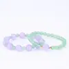 Estilo Popular Xiaohongshu Pulseira de Jade Roxo Lavanda Natural Feita à Mão DIY Pulseira de Contas Redondas 6/10mm Acessórios Atacado