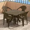 Mesa y Silla de Plástico para Patio Exterior Combinación Mesa para Puesto de Comida Mercado Nocturno Silla con Respaldo Barbacoa Impermeable Protector Solar Playa Exportación