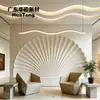 Área de Sofá Casual de Luxo Leve Ventilador de Gesso Simétrico Superfície Ventilador Painéis de Parede de Fundo de Gesso Artístico Retardante de Chama GFRG
