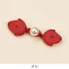 Botón de Hebilla Cheongsam Corazón de Melocotón Perla Mariposa Cola Larga Hebilla de Una Palabra Hebilla Decorativa Tejida a Mano Estilo Antiguo Accesorios de la Dinastía Han