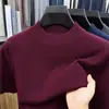 Suéter de punto casual de manga corta para hombre, nuevo estilo otoño e invierno, cruzado, cuello redondo fino, venta al por mayor de ropa para hombre