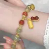 Douyin Coisas Boas Pulseira de Amendoim Imitando Jade para Meninas, Design Único Isn Joias Novas 2022