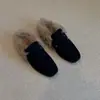 Primer Encuentro Temporada Retro Puntera Cuadrada Tacón Grueso Pantuflas de Piel Sintética Otoño/Invierno Nuevos Mocasines de Punta Cerrada para Mujer