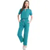 Batas de Médico en Stock Transfronterizas, Uniformes de Enfermera de Quirófano, Conjuntos de Dos Piezas para Salón de Belleza, Ropa de Trabajo Hospitalaria de Secado Rápido