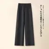 Pantalones de Lana de Pierna Ancha Rectos de Cintura Alta Gruesos Cálidos de Moda para Mujer Invierno 2026 Nuevo Estilo Pantalones Casuales Adelgazantes para Mujer