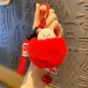 Chaveiro Criativo Astronauta Espacial Porco Pingente de Casal Fofo Presente para Crianças e Estudantes Decoração de Mochila