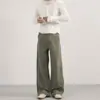 2026 Novo Design Desconstruído Retro Americano Calça Casual Lavada para Homens e Mulheres Perna Reta Solta Amassada Calça Fluida