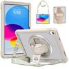 Para iPad 10ª capa protetora TPU anti-queda com alça transparente fosca, suporte giratório Air4, capa plana