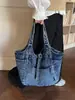 Bolso de mezclilla retro casual 2026 nuevo bolso tote bolso de mano versátil para el trabajo bolso tote de gran capacidad